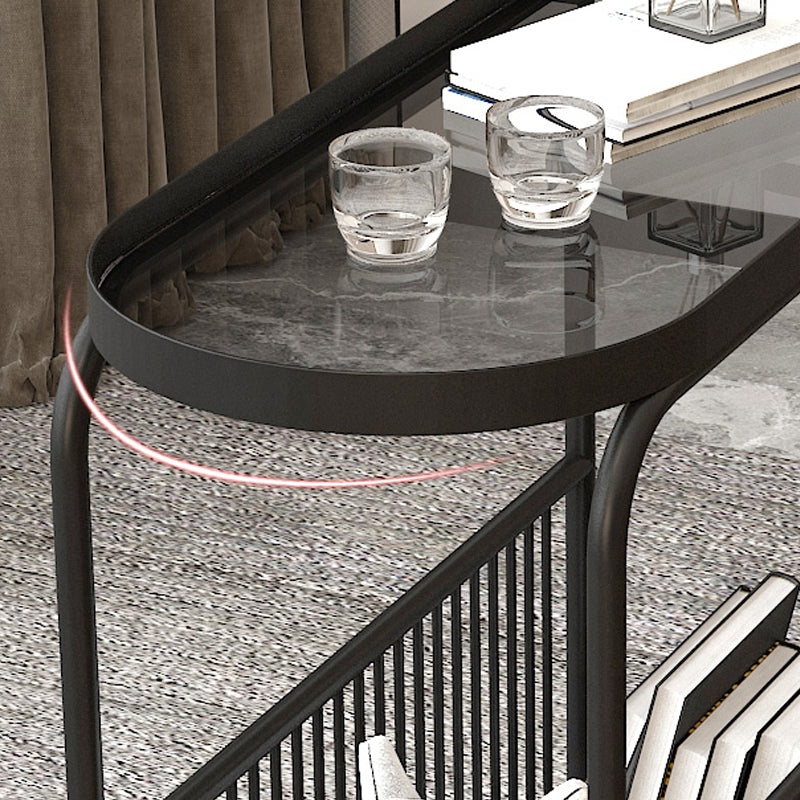 Table d'appoint en métal et en verre