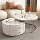Frame 2 Nesting Coffee Table with 2 Drawers Modern Slate/Glass Round Coffee Table Set Clearhalo 'Coffee & Accent Tables' 'Coffee Tables' 'coffee_tables' 'furn' 'furn_coffee_tables' 'Furniture' 'Living Room Furniture' 6761261