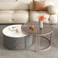Frame 2 Nesting Coffee Table with 2 Drawers Modern Slate/Glass Round Coffee Table Set Clearhalo 'Coffee & Accent Tables' 'Coffee Tables' 'coffee_tables' 'furn' 'furn_coffee_tables' 'Furniture' 'Living Room Furniture' 6761264