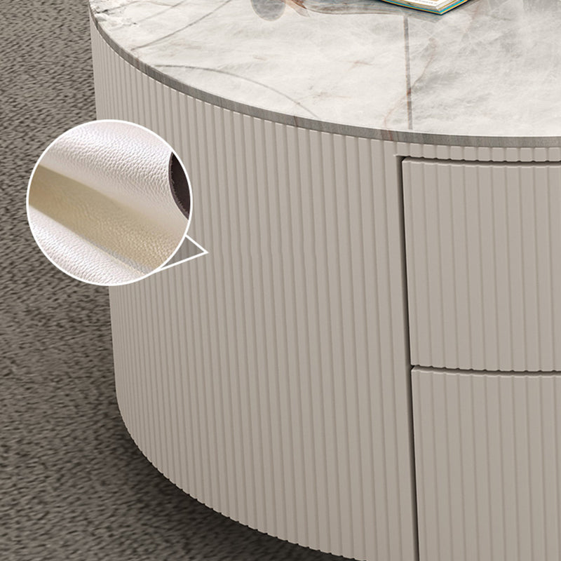 Frame 2 Nesting Coffee Table with 2 Drawers Modern Slate/Glass Round Coffee Table Set Clearhalo 'Coffee & Accent Tables' 'Coffee Tables' 'coffee_tables' 'furn' 'furn_coffee_tables' 'Furniture' 'Living Room Furniture' 6761272