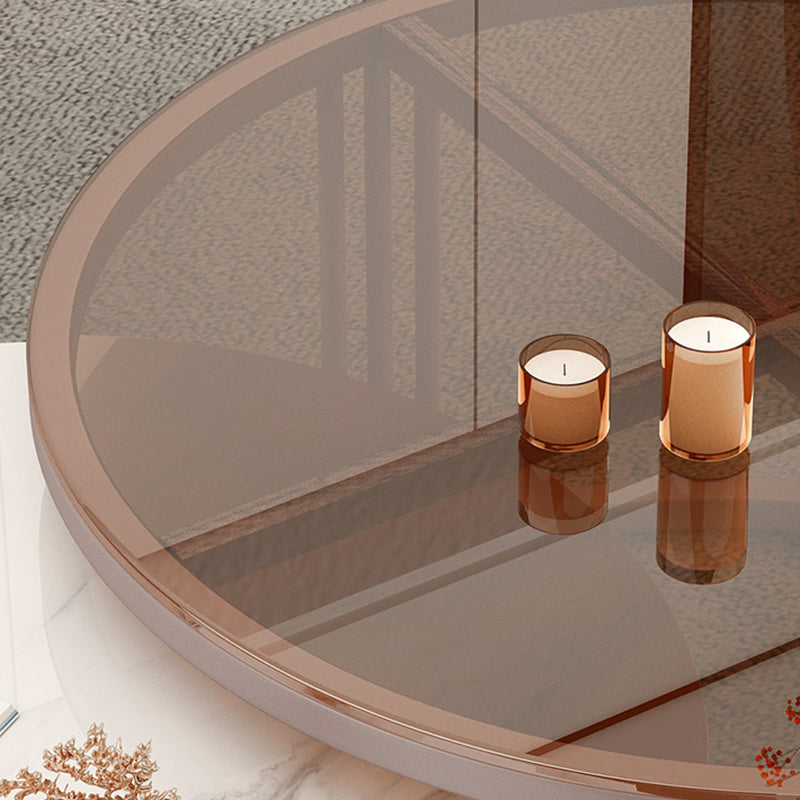 Frame 2 Nesting Coffee Table with 2 Drawers Modern Slate/Glass Round Coffee Table Set Clearhalo 'Coffee & Accent Tables' 'Coffee Tables' 'coffee_tables' 'furn' 'furn_coffee_tables' 'Furniture' 'Living Room Furniture' 6761274