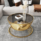 Modern Metal Frame Coffee Table Glass Top Coffee Or End Table with Shelf Clearhalo 'Coffee & Accent Tables' 'Coffee Tables' 'coffee_tables' 'furn' 'furn_coffee_tables' 'Furniture' 'Living Room Furniture' 6761289
