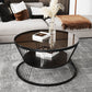 Modern Metal Frame Coffee Table Glass Top Coffee Or End Table with Shelf Clearhalo 'Coffee & Accent Tables' 'Coffee Tables' 'coffee_tables' 'furn' 'furn_coffee_tables' 'Furniture' 'Living Room Furniture' 6761290