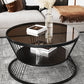 Modern Metal Frame Coffee Table Glass Top Coffee Or End Table with Shelf Clearhalo 'Coffee & Accent Tables' 'Coffee Tables' 'coffee_tables' 'furn' 'furn_coffee_tables' 'Furniture' 'Living Room Furniture' 6761294