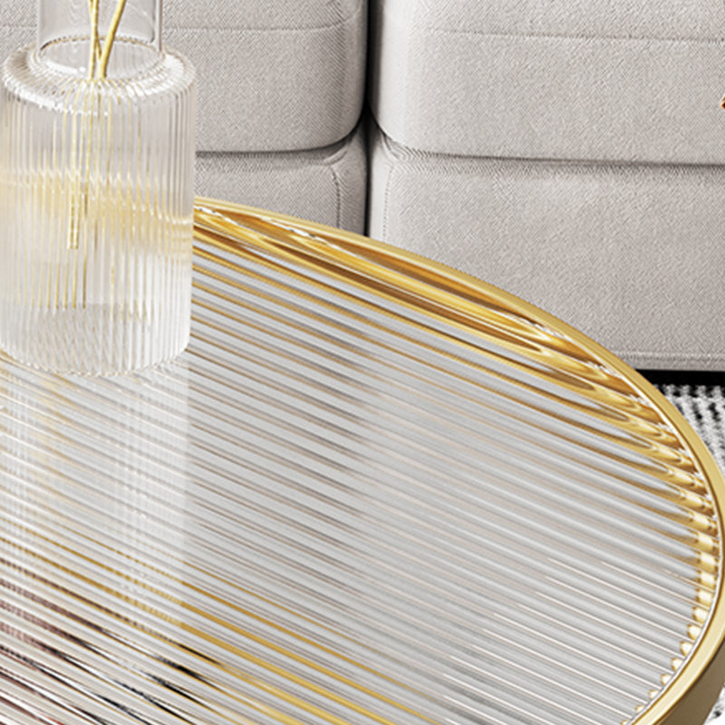 Modern Metal Frame Coffee Table Glass Top Coffee Or End Table with Shelf Clearhalo 'Coffee & Accent Tables' 'Coffee Tables' 'coffee_tables' 'furn' 'furn_coffee_tables' 'Furniture' 'Living Room Furniture' 6761296