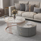 Modern Cocktail Table Round Glass / Slate Coffee Table with Storage Pandora Gold Clearhalo 'Coffee & Accent Tables' 'Coffee Tables' 'coffee_tables' 'furn' 'furn_coffee_tables' 'Furniture' 'Living Room Furniture' 6761322