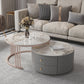 Modern Cocktail Table Round Glass / Slate Coffee Table with Storage Clearhalo 'Coffee & Accent Tables' 'Coffee Tables' 'coffee_tables' 'furn' 'furn_coffee_tables' 'Furniture' 'Living Room Furniture' 6761326