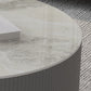 Modern Cocktail Table Round Glass / Slate Coffee Table with Storage Clearhalo 'Coffee & Accent Tables' 'Coffee Tables' 'coffee_tables' 'furn' 'furn_coffee_tables' 'Furniture' 'Living Room Furniture' 6761332