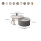 Modern Cocktail Table Round Glass / Slate Coffee Table with Storage Clearhalo 'Coffee & Accent Tables' 'Coffee Tables' 'coffee_tables' 'furn' 'furn_coffee_tables' 'Furniture' 'Living Room Furniture' 6761340