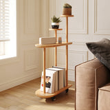 Contemporary Wooden Oval Top Side Table End Table36.22" High with Storage Clearhalo 'Coffee & Accent Tables' 'End & Side Tables' 'end_side_tables' 'furn' 'furn_end_side_tables' 'Furniture' 'Living Room Furniture' 6761383