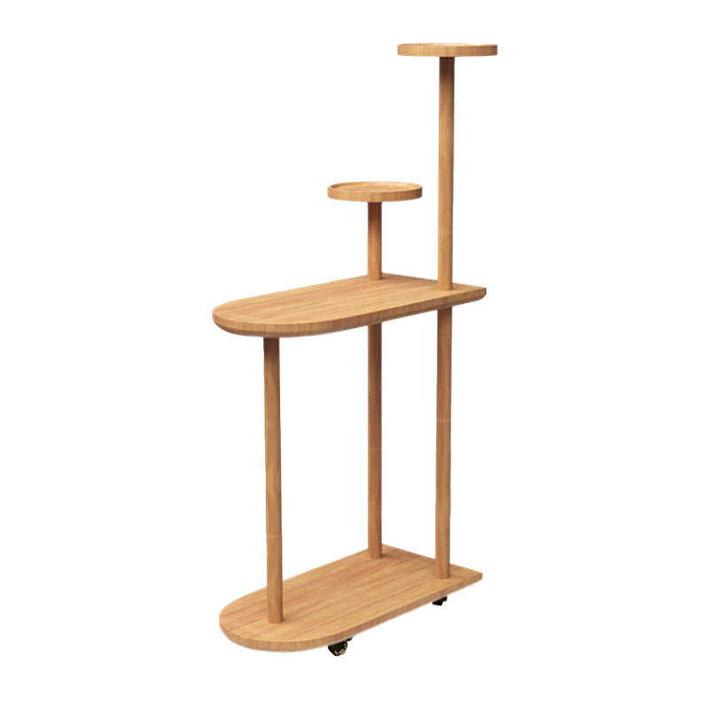 Contemporary Wooden Oval Top Side Table End Table36.22" High with Storage Natural Casters Included 1 Clearhalo 'Coffee & Accent Tables' 'End & Side Tables' 'end_side_tables' 'furn' 'furn_end_side_tables' 'Furniture' 'Living Room Furniture' 6761387