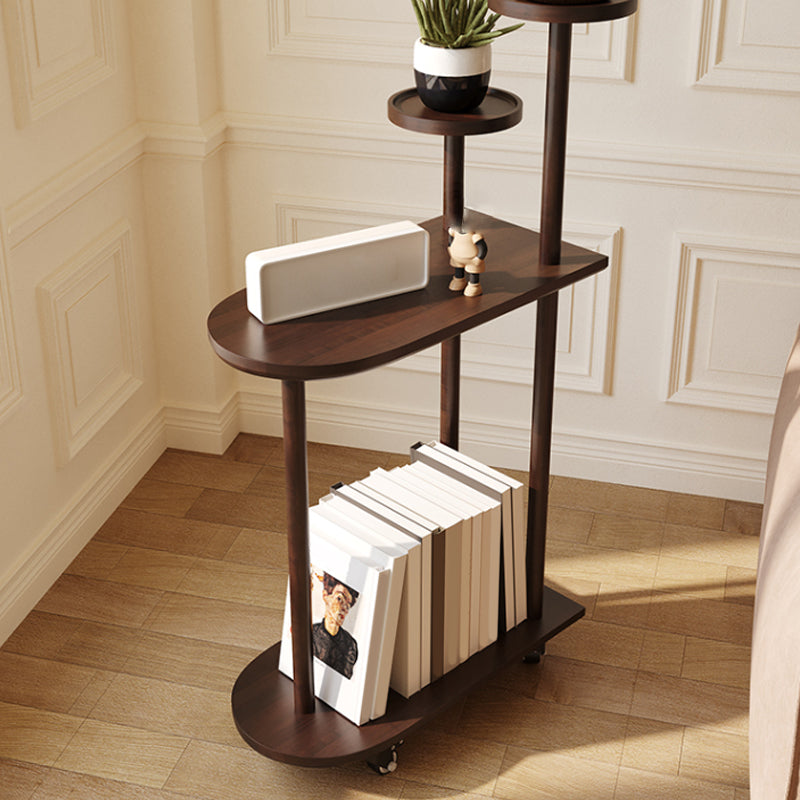 Contemporary Wooden Oval Top Side Table End Table36.22" High with Storage Clearhalo 'Coffee & Accent Tables' 'End & Side Tables' 'end_side_tables' 'furn' 'furn_end_side_tables' 'Furniture' 'Living Room Furniture' 6761388
