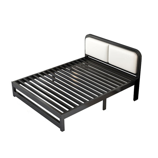 Glam Metal Upholstered Panel Headboard Rectangular Standard Bed