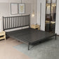 Glam Metal with Headboard Rectangular Slat Mattress Included Slat Bed