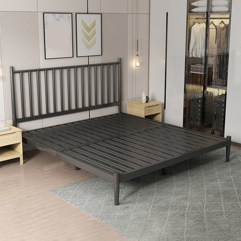 Glam Metal with Headboard Rectangular Slat Mattress Included Slat Bed