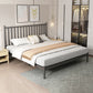 Glam Metal with Headboard Rectangular Slat Mattress Included Slat Bed