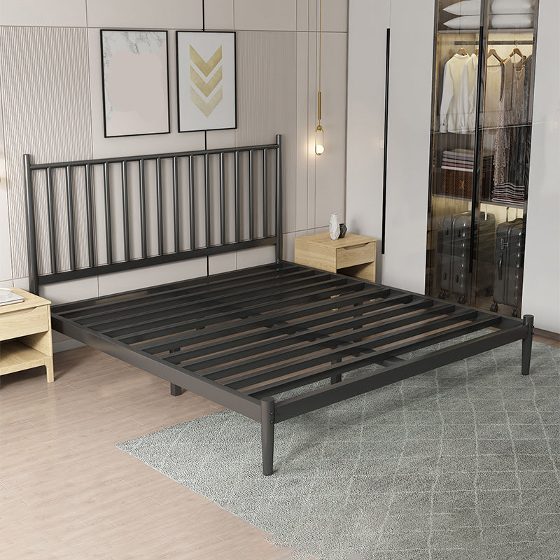 Glam Metal with Headboard Rectangular Slat Mattress Included Slat Bed