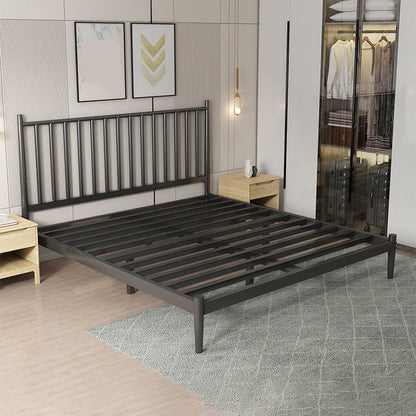 Glam Metal with Headboard Rectangular Slat Mattress Included Slat Bed