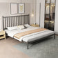 Glam Metal with Headboard Rectangular Slat Mattress Included Slat Bed