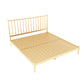 Glam Metal with Headboard Rectangular Slat Mattress Included Slat Bed