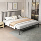 Glam Metal with Headboard Rectangular Slat Mattress Included Slat Bed