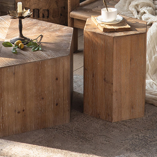 Mesa de café en bloque Mesa de café de color natural para sala de estar para sala de estar