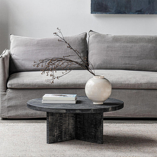 Mesa de café de madera contemporánea Cóctel de madera redonda