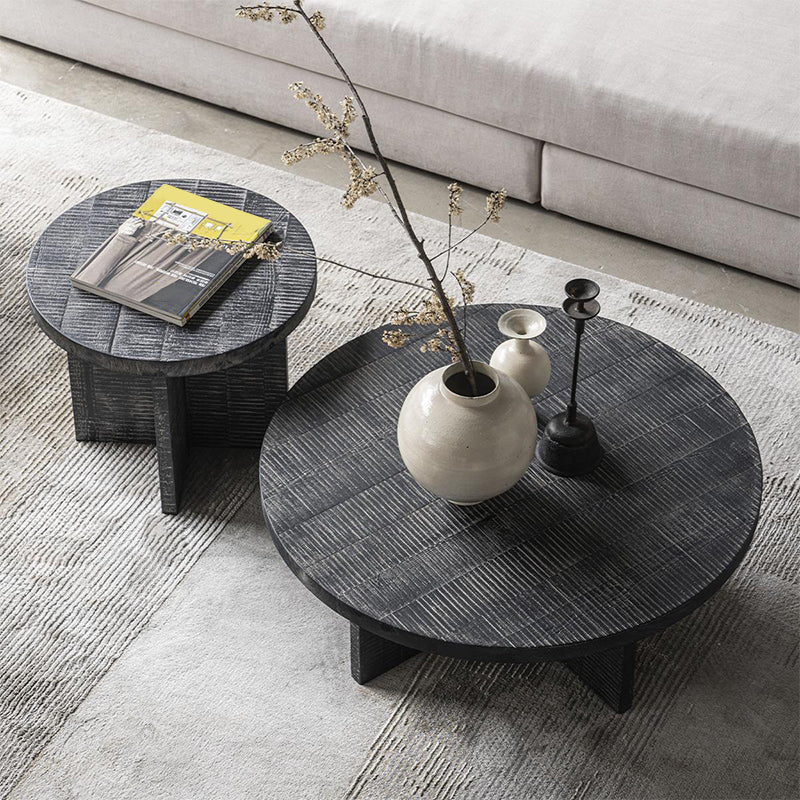 Contemporary Wooden Coffee Table Round Espresso Wood Cocktail Table Clearhalo 'Coffee & Accent Tables' 'Coffee Tables' 'coffee_tables' 'furn' 'furn_coffee_tables' 'Furniture' 'Living Room Furniture' 6761572