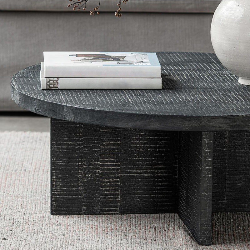 Contemporary Wooden Coffee Table Round Espresso Wood Cocktail Table Clearhalo 'Coffee & Accent Tables' 'Coffee Tables' 'coffee_tables' 'furn' 'furn_coffee_tables' 'Furniture' 'Living Room Furniture' 6761574