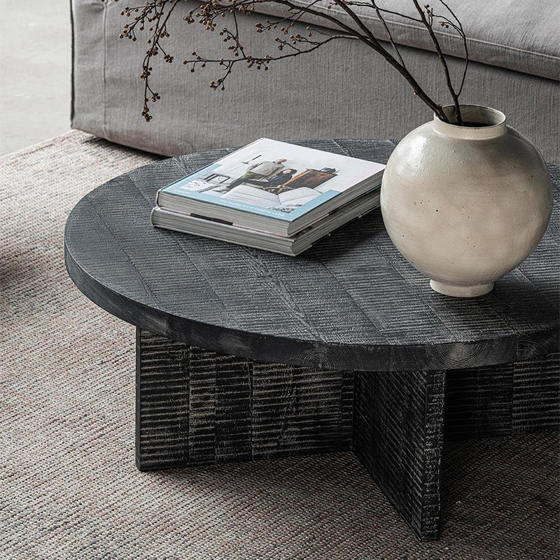 Contemporary Wooden Coffee Table Round Espresso Wood Cocktail Table Clearhalo 'Coffee & Accent Tables' 'Coffee Tables' 'coffee_tables' 'furn' 'furn_coffee_tables' 'Furniture' 'Living Room Furniture' 6761576