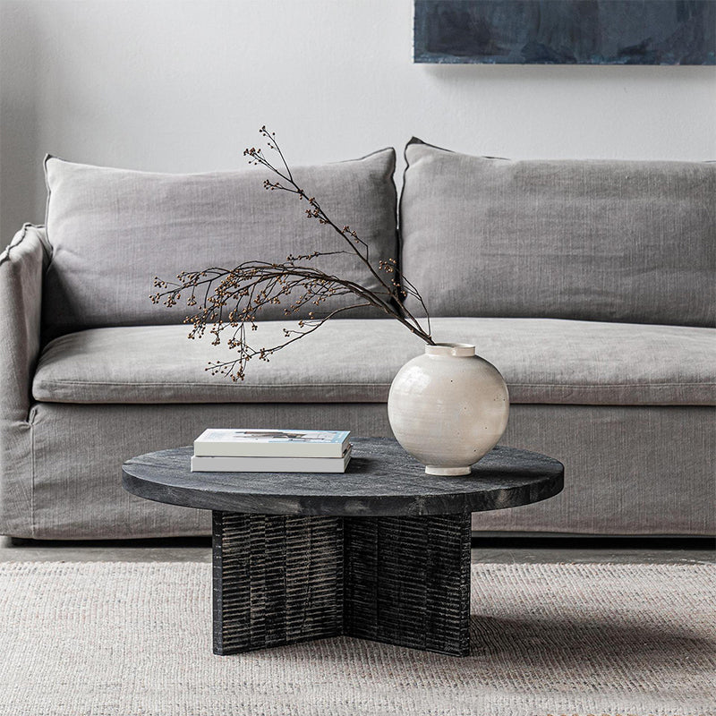 Contemporary Wooden Coffee Table Round Espresso Wood Cocktail Table 35.5"L x 35.5"W x 14"H Clearhalo 'Coffee & Accent Tables' 'Coffee Tables' 'coffee_tables' 'furn' 'furn_coffee_tables' 'Furniture' 'Living Room Furniture' 6761581