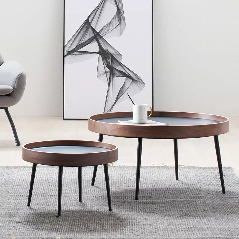 Metal and Wood Coffee Table Tray Top Cocktail Table with 4 Legs Clearhalo 'Coffee & Accent Tables' 'Coffee Tables' 'coffee_tables' 'furn' 'furn_coffee_tables' 'Furniture' 'Living Room Furniture' 6761586
