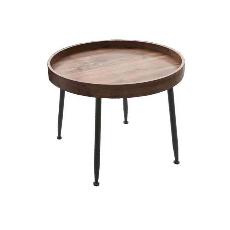 Metal and Wood Coffee Table Tray Top Cocktail Table with 4 Legs 20"L x 20"W x 16"H Walnut Clearhalo 'Coffee & Accent Tables' 'Coffee Tables' 'coffee_tables' 'furn' 'furn_coffee_tables' 'Furniture' 'Living Room Furniture' 6761592