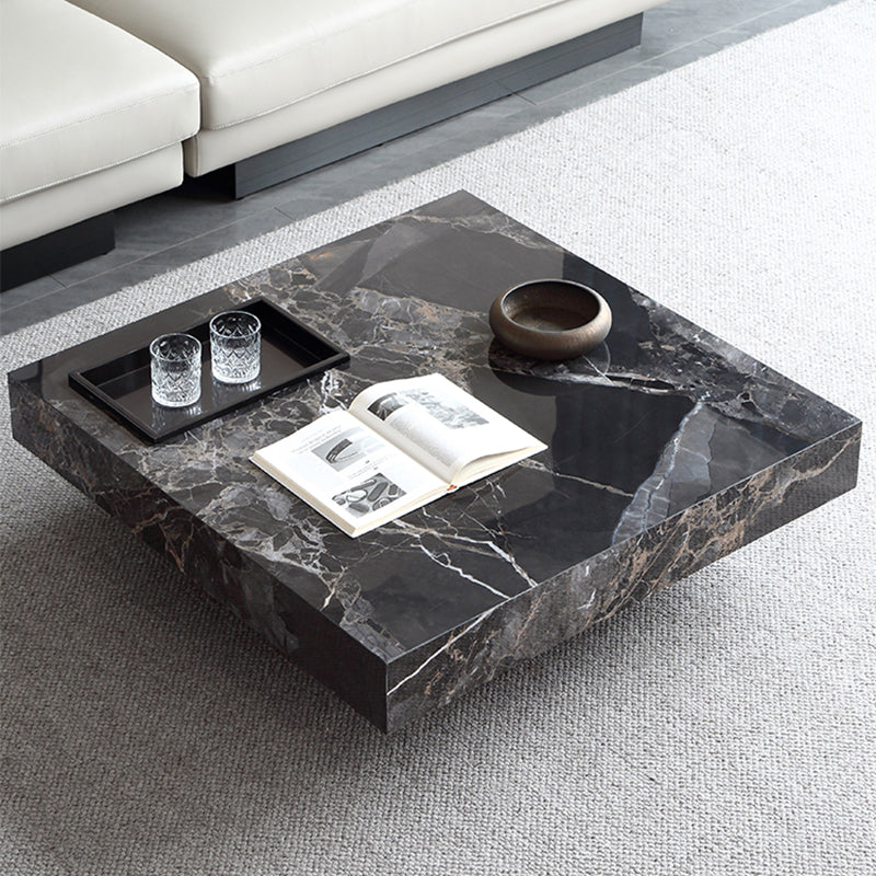 Contemporary Stone Coffee Table Rectangle Sled Coffee Cocktail Table Clearhalo 'Coffee & Accent Tables' 'Coffee Tables' 'coffee_tables' 'furn' 'furn_coffee_tables' 'Furniture' 'Living Room Furniture' 6761602