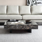 Contemporary Stone Coffee Table Rectangle Sled Coffee Cocktail Table Clearhalo 'Coffee & Accent Tables' 'Coffee Tables' 'coffee_tables' 'furn' 'furn_coffee_tables' 'Furniture' 'Living Room Furniture' 6761603