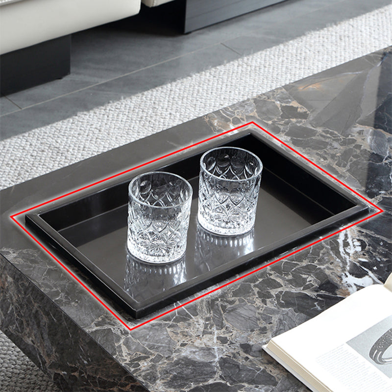 Contemporary Stone Coffee Table Rectangle Sled Coffee Cocktail Table Clearhalo 'Coffee & Accent Tables' 'Coffee Tables' 'coffee_tables' 'furn' 'furn_coffee_tables' 'Furniture' 'Living Room Furniture' 6761604