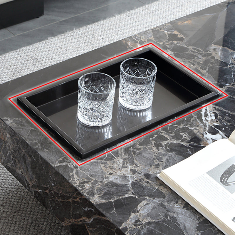 Contemporary Stone Coffee Table Rectangle Sled Coffee Cocktail Table Clearhalo 'Coffee & Accent Tables' 'Coffee Tables' 'coffee_tables' 'furn' 'furn_coffee_tables' 'Furniture' 'Living Room Furniture' 6761606