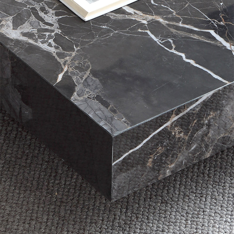 Contemporary Stone Coffee Table Rectangle Sled Coffee Cocktail Table Clearhalo 'Coffee & Accent Tables' 'Coffee Tables' 'coffee_tables' 'furn' 'furn_coffee_tables' 'Furniture' 'Living Room Furniture' 6761607
