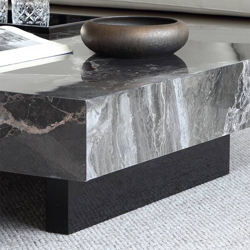 Contemporary Stone Coffee Table Rectangle Sled Coffee Cocktail Table Clearhalo 'Coffee & Accent Tables' 'Coffee Tables' 'coffee_tables' 'furn' 'furn_coffee_tables' 'Furniture' 'Living Room Furniture' 6761608