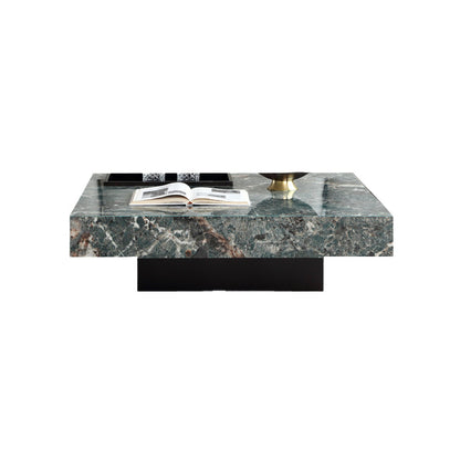 Contemporary Stone Coffee Table Rectangle Sled Coffee Cocktail Table Green Clearhalo 'Coffee & Accent Tables' 'Coffee Tables' 'coffee_tables' 'furn' 'furn_coffee_tables' 'Furniture' 'Living Room Furniture' 6761609