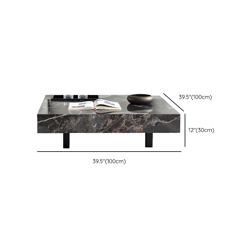 Contemporary Stone Coffee Table Rectangle Sled Coffee Cocktail Table Clearhalo 'Coffee & Accent Tables' 'Coffee Tables' 'coffee_tables' 'furn' 'furn_coffee_tables' 'Furniture' 'Living Room Furniture' 6761611