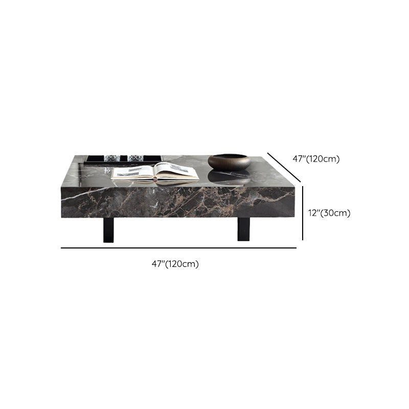 Contemporary Stone Coffee Table Rectangle Sled Coffee Cocktail Table Clearhalo 'Coffee & Accent Tables' 'Coffee Tables' 'coffee_tables' 'furn' 'furn_coffee_tables' 'Furniture' 'Living Room Furniture' 6761613