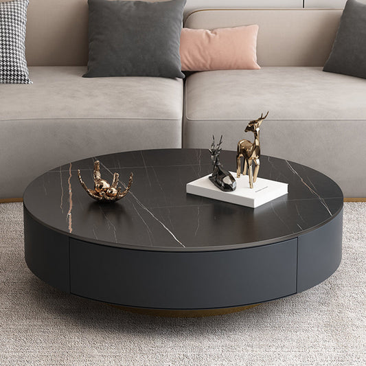 Pedestal and Frame Coffee Table Slate Bunching Tables with Drawers