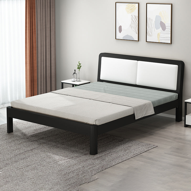 Contemporary Metal Bed with Slat Headboard Rectangular Adjustable Bed Black Single Bed Clearhalo 'Bedroom Furniture' 'Beds' 'furn' 'furn_beds' 'Furniture' 6761638