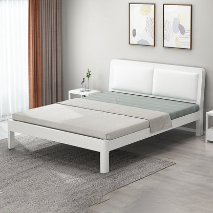 Contemporary Metal Bed with Slat Headboard Rectangular Adjustable Bed White Single Bed Clearhalo 'Bedroom Furniture' 'Beds' 'furn' 'furn_beds' 'Furniture' 6761640