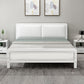 Contemporary Metal Bed with Slat Headboard Rectangular Adjustable Bed Gloss White Bed & Mattress Clearhalo 'Bedroom Furniture' 'Beds' 'furn' 'furn_beds' 'Furniture' 6761651