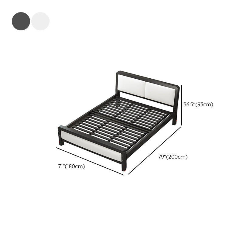 Contemporary Metal Bed with Slat Headboard Rectangular Adjustable Bed Clearhalo 'Bedroom Furniture' 'Beds' 'furn' 'furn_beds' 'Furniture' 6761660