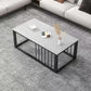 Contemporary Stone Coffee Table Rectangle Frame Coffee Cocktail Table Clearhalo 'Coffee & Accent Tables' 'Coffee Tables' 'coffee_tables' 'furn' 'furn_coffee_tables' 'Furniture' 'Living Room Furniture' 6761665