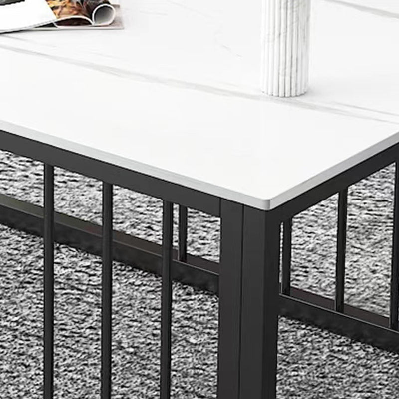 Contemporary Stone Coffee Table Rectangle Frame Coffee Cocktail Table Clearhalo 'Coffee & Accent Tables' 'Coffee Tables' 'coffee_tables' 'furn' 'furn_coffee_tables' 'Furniture' 'Living Room Furniture' 6761670