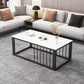 Contemporary Stone Coffee Table Rectangle Frame Coffee Cocktail Table White Clearhalo 'Coffee & Accent Tables' 'Coffee Tables' 'coffee_tables' 'furn' 'furn_coffee_tables' 'Furniture' 'Living Room Furniture' 6761672